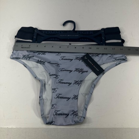 Lot Of Three Tommy Hilfiger Women's Size Medium Panty Bikini Blue Gray Blue New - Picture 9 of 11